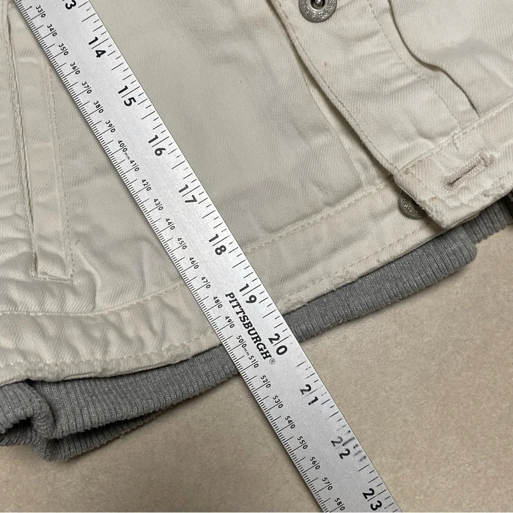 Free People Jacket Women’s Size Medium White Gray Sweater Jean hooded Jacket - Picture 15 of 16